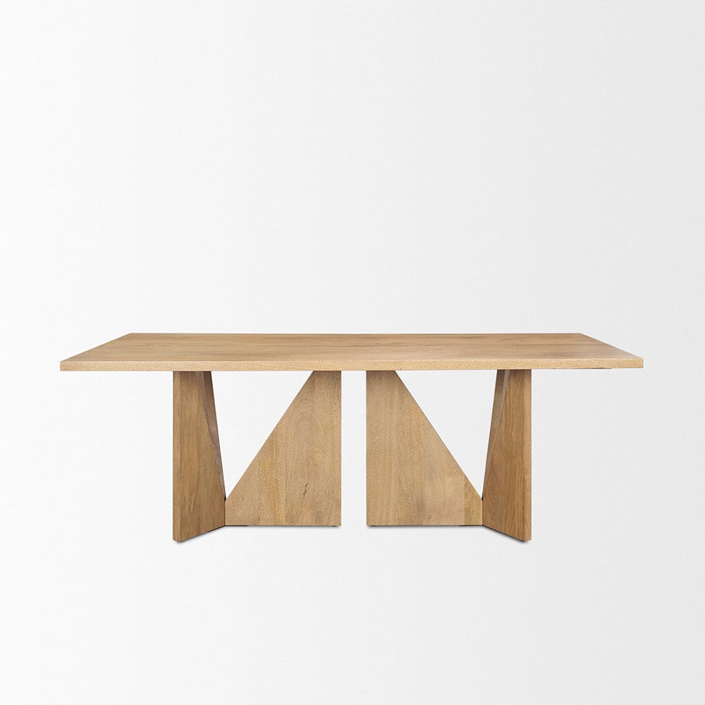 Mercana - Tarro 84" Rectangular Light Brown Wood w/ Geometrical Base Dining Table - 70839 view 2