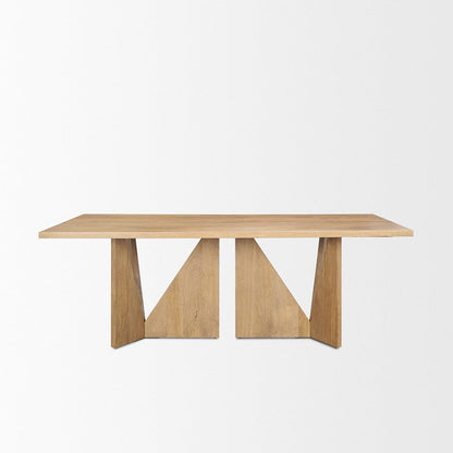 Mercana - Tarro 84" Rectangular Light Brown Wood w/ Geometrical Base Dining Table - 70839 view 2