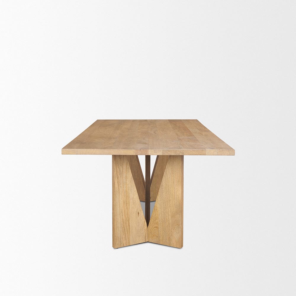 Mercana - Tarro 84" Rectangular Light Brown Wood w/ Geometrical Base Dining Table - 70839 view 3