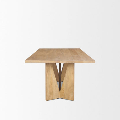 Mercana - Tarro 84" Rectangular Light Brown Wood w/ Geometrical Base Dining Table - 70839 view 3