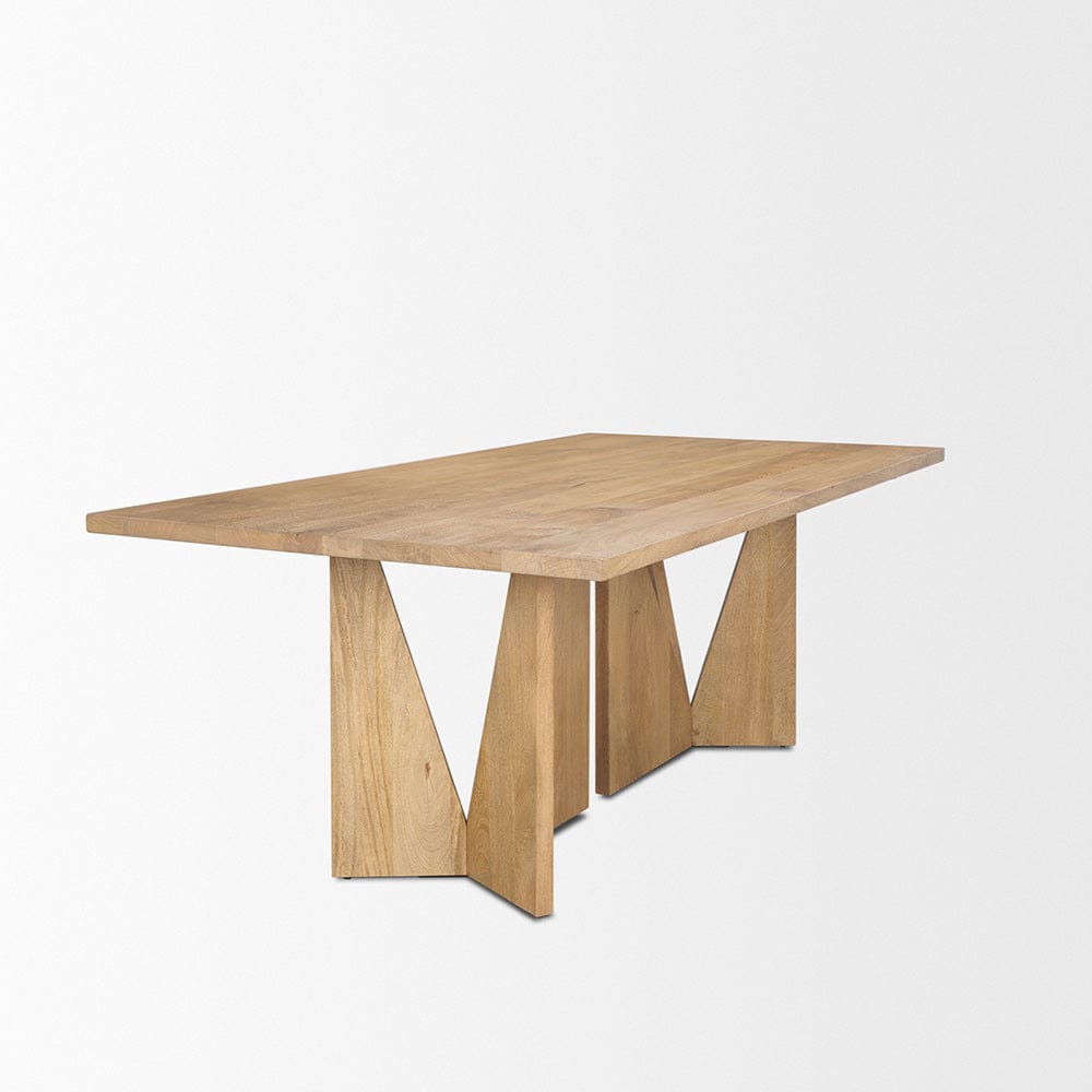 Mercana - Tarro 84" Rectangular Light Brown Wood w/ Geometrical Base Dining Table - 70839 view 4