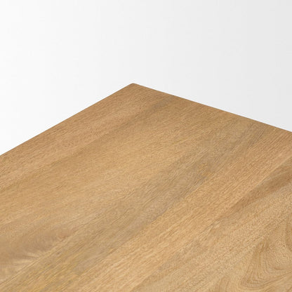 Mercana - Tarro 84" Rectangular Light Brown Wood w/ Geometrical Base Dining Table - 70839 view 5