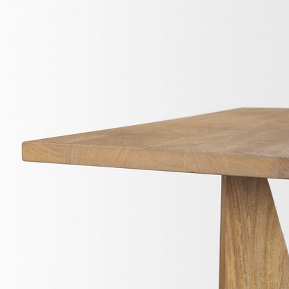 Mercana - Tarro 84" Rectangular Light Brown Wood w/ Geometrical Base Dining Table - 70839 view 6