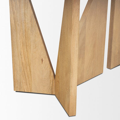 Mercana - Tarro 84" Rectangular Light Brown Wood w/ Geometrical Base Dining Table - 70839 view 7