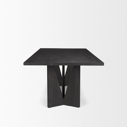 Mercana - Tarro 84" Rectangular Textured Black Wood w/ Geometrical Base Dining Table - 70897 view 3