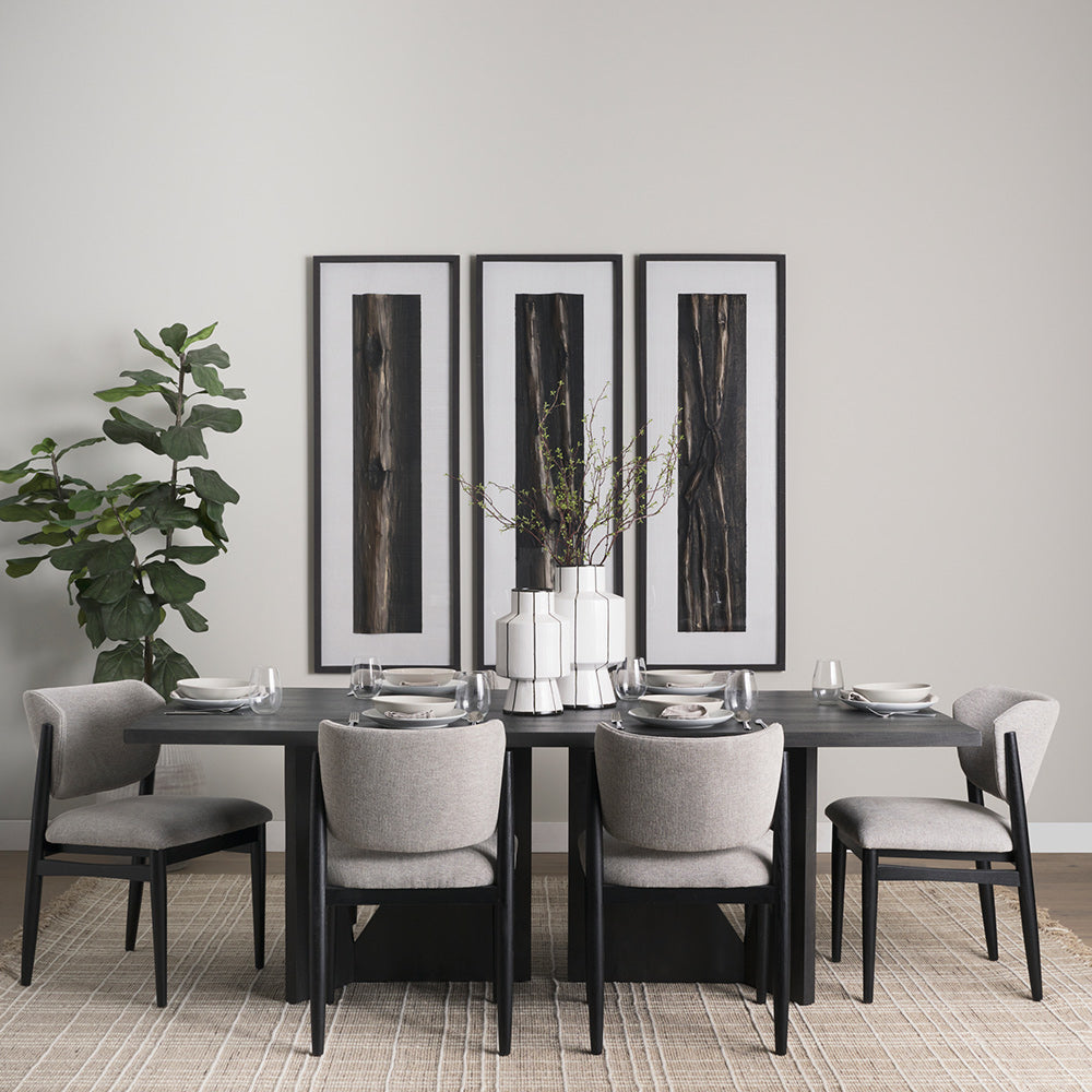 Mercana - Tarro 84" Rectangular Textured Black Wood w/ Geometrical Base Dining Table - 70897 view 9