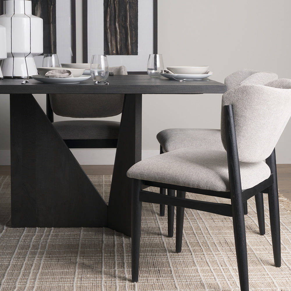 Mercana - Tarro 84" Rectangular Textured Black Wood w/ Geometrical Base Dining Table - 70897 view 10