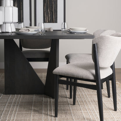 Mercana - Tarro 84" Rectangular Textured Black Wood w/ Geometrical Base Dining Table - 70897 view 10