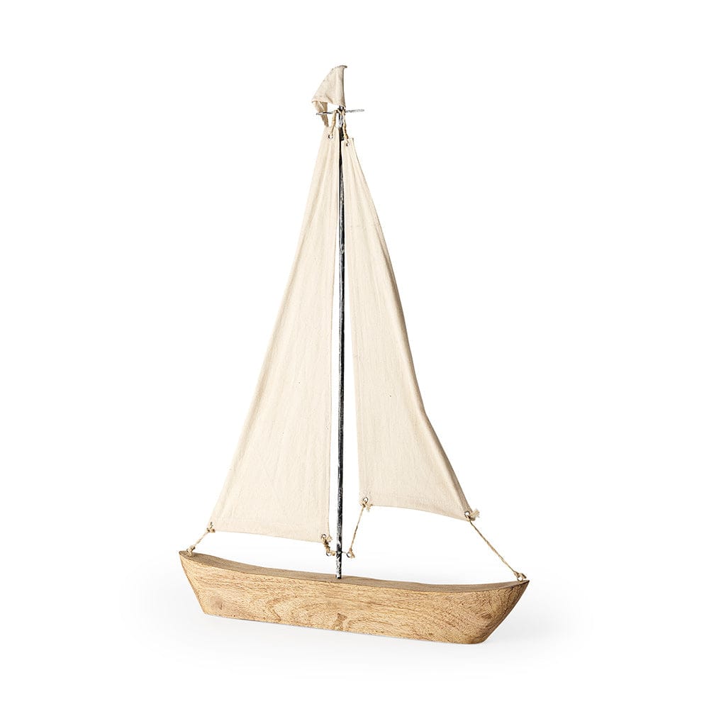Mercana - Tartane Large 22L x 2W Brown/Cream Nautical Inspired Sailboat - 68692 view 1