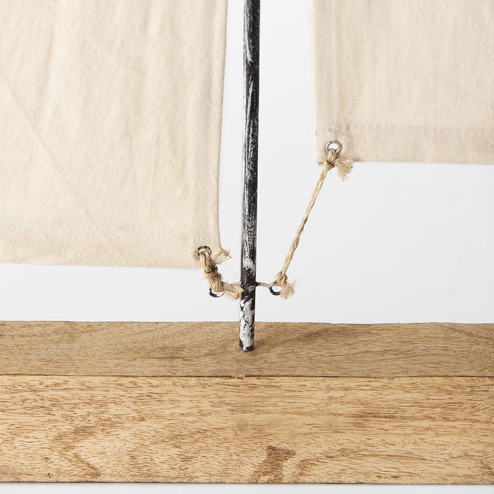 Mercana - Tartane Large 22L x 2W Brown/Cream Nautical Inspired Sailboat - 68692 view 8