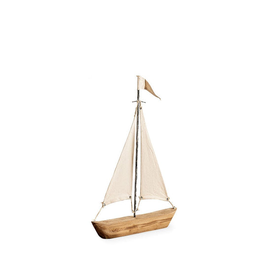 Mercana - Tartane Small 17L x 2W Brown/Cream Nautical Inspired Sailboat - 68691 view 1