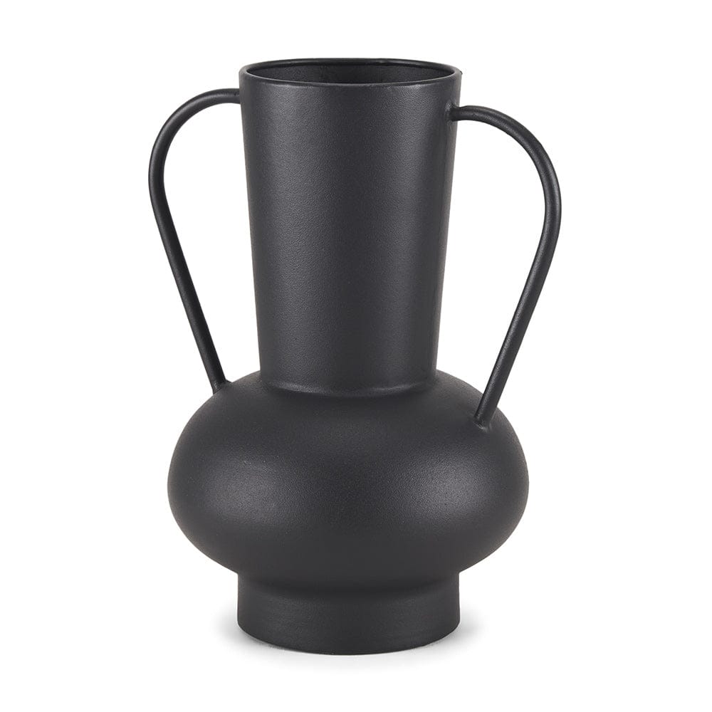 Mercana - Tasya Large Matte Black w/ Handles Metal Vase - 70944 view 1