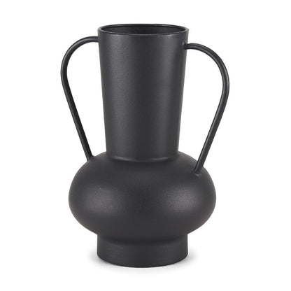 Mercana - Tasya Large Matte Black w/ Handles Metal Vase - 70944 view 1