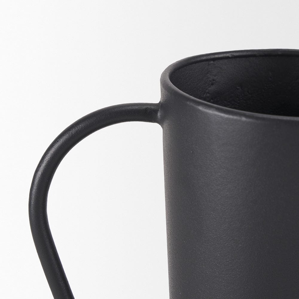 Mercana - Tasya Large Matte Black w/ Handles Metal Vase - 70944 view 6