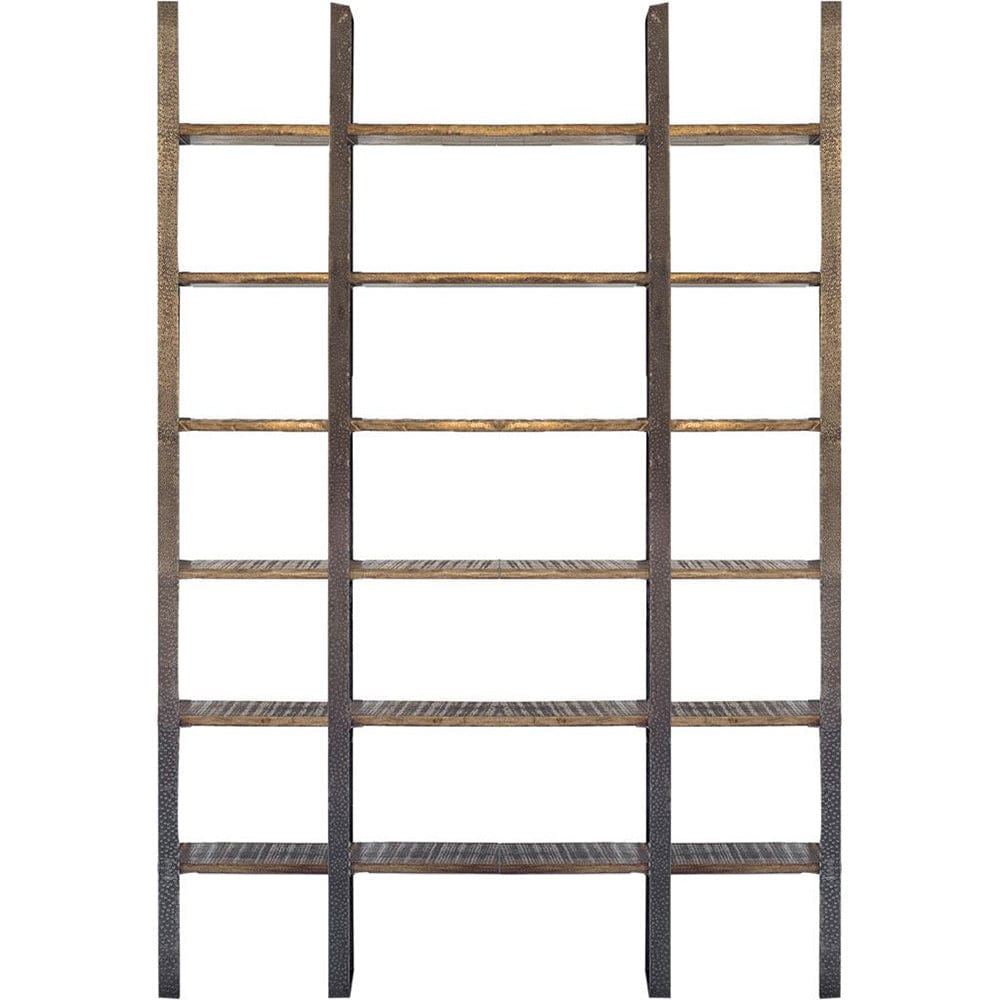 Mercana - Taunton I 80L x 10.5W x 90H Brown Wood and Black Iron Six Shelving Unit - 50242-AB view 1