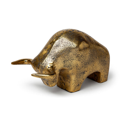 Mercana - Tauro I 9L x 4W Gold Cast Aluminum Raging Bull - 68409 view 1