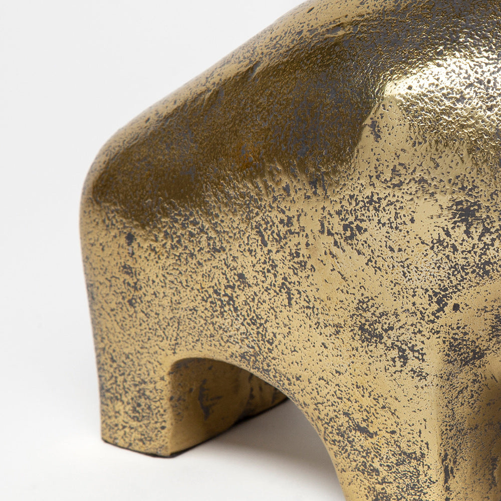 Mercana - Tauro I 9L x 4W Gold Cast Aluminum Raging Bull - 68409 view 4