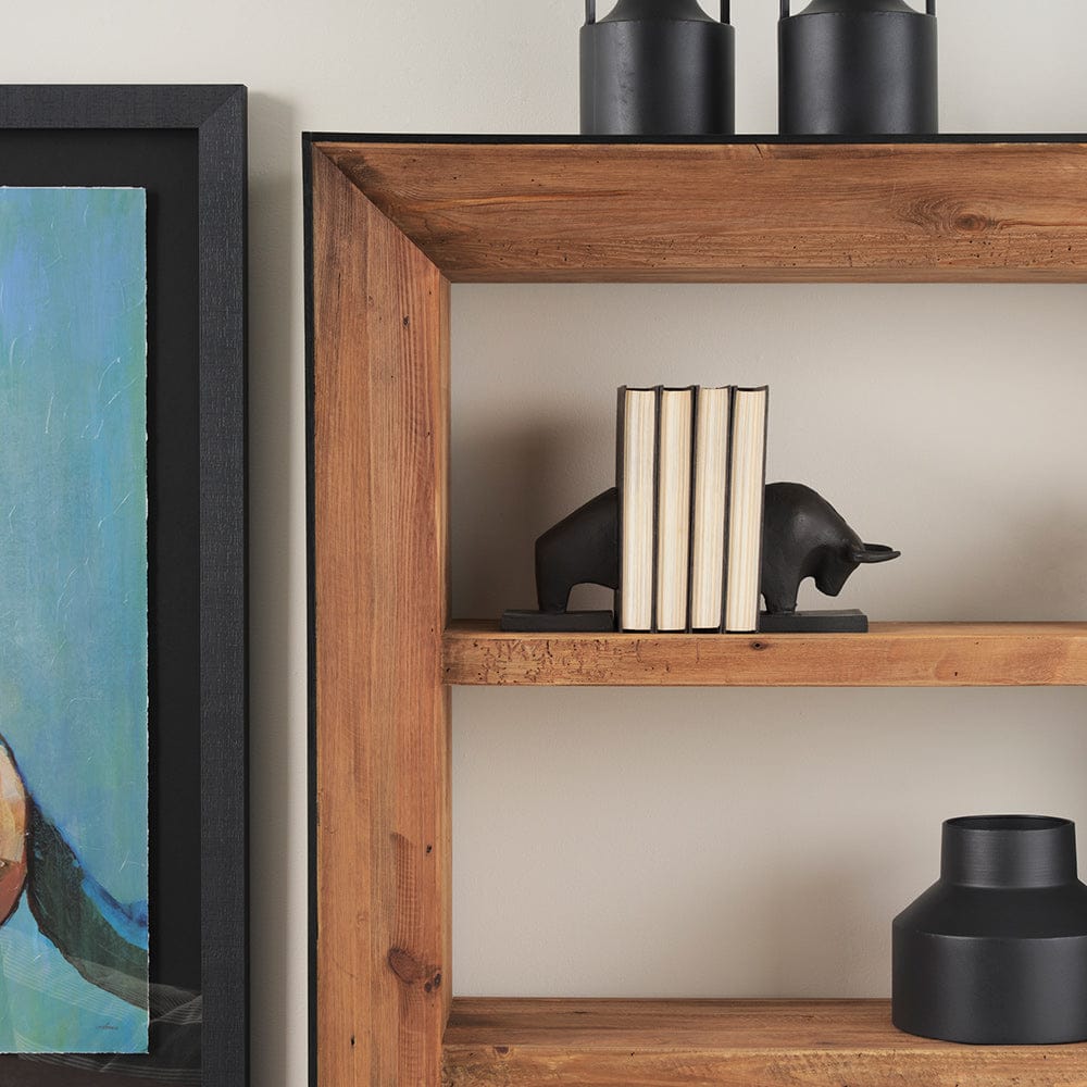 Mercana - Tauro III 10L x 5W Black Cast Aluminum Raging Bull Bookends (Set of 2) - 69065 view 13