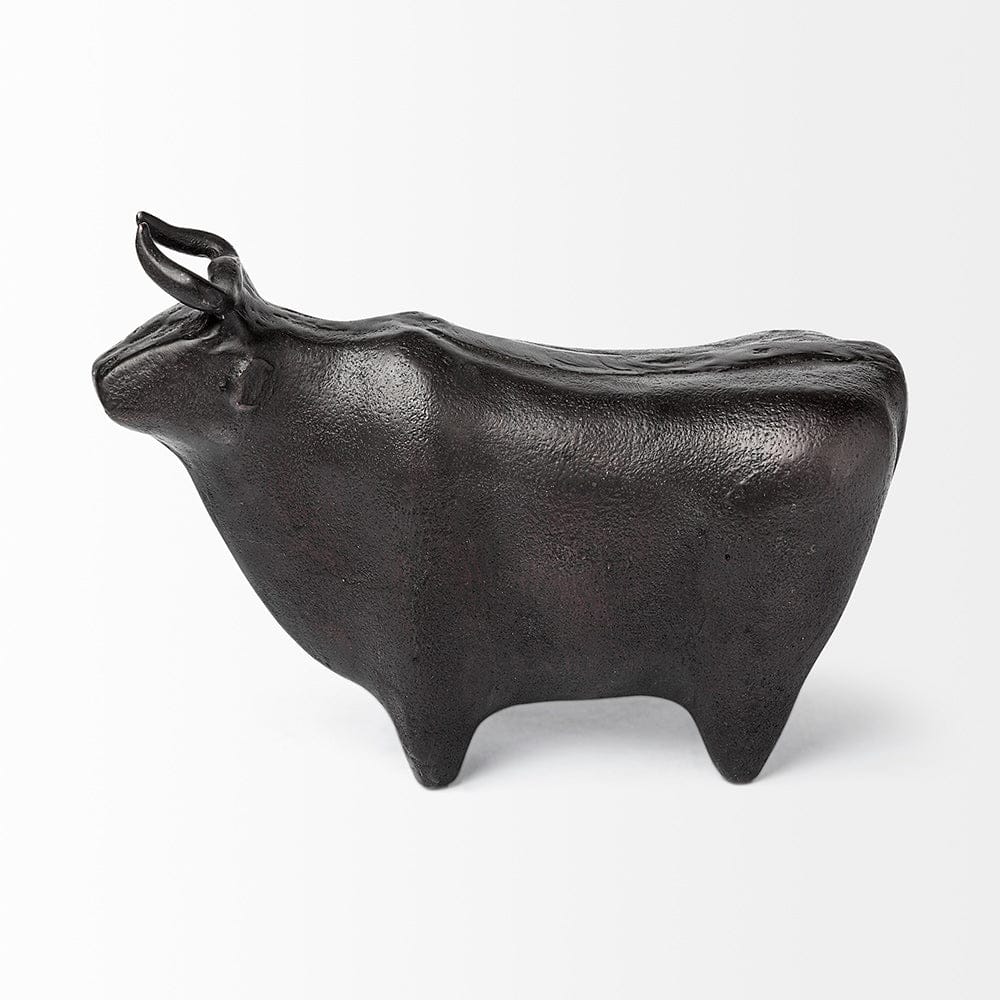 Mercana - Taurus II 9L x 4W Black Cast Aluminum Bull Decorative Object - 68406 view 3