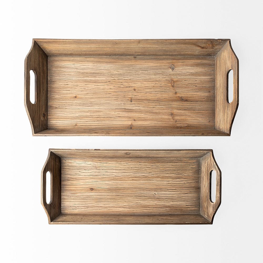 Mercana - Tawny Natural Wooden Trays (Set of 2) - 68961 view 2