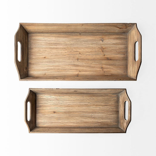 Mercana - Tawny Natural Wooden Trays (Set of 2) - 68961 view 2