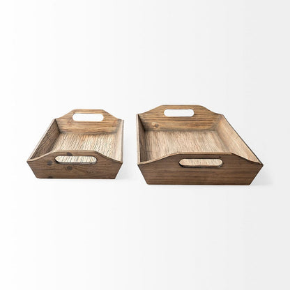 Mercana - Tawny Natural Wooden Trays (Set of 2) - 68961 view 3
