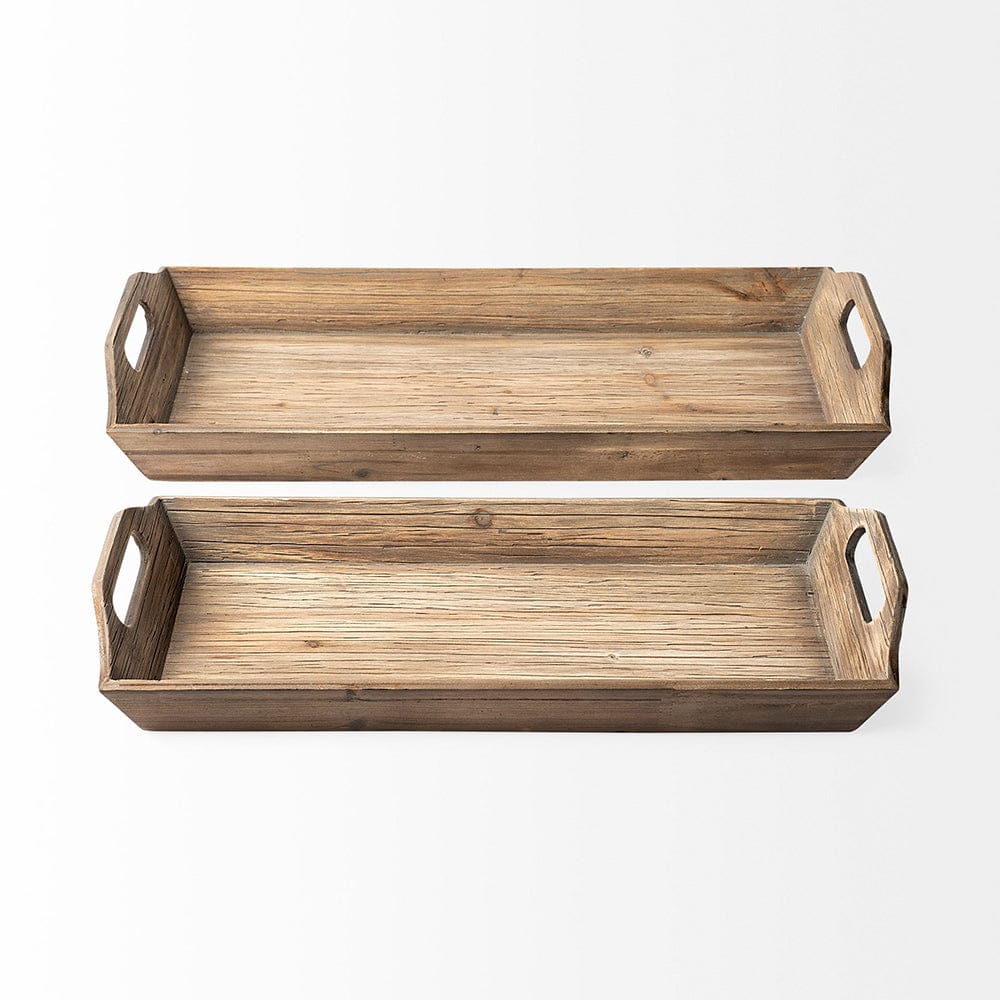 Mercana - Tawny Natural Wooden Trays (Set of 2) - 68961 view 4