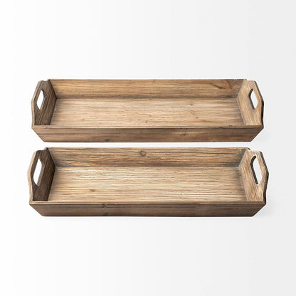 Mercana - Tawny Natural Wooden Trays (Set of 2) - 68961 view 4