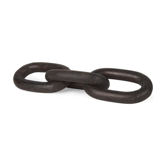 Mercana - Tayla Large Black-Brown Wood Chain Link - 70154 view 1