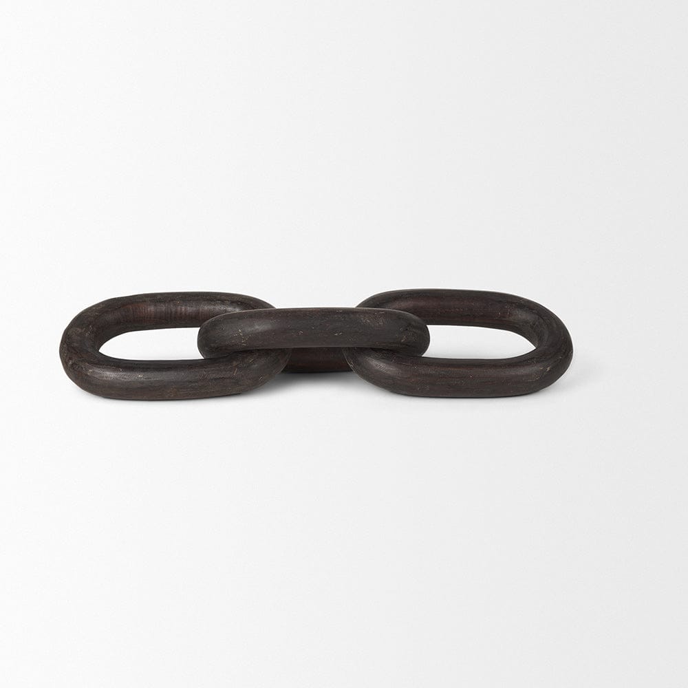 Mercana - Tayla Large Black-Brown Wood Chain Link - 70154 view 2