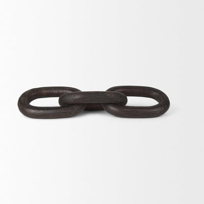 Mercana - Tayla Large Black-Brown Wood Chain Link - 70154 view 2