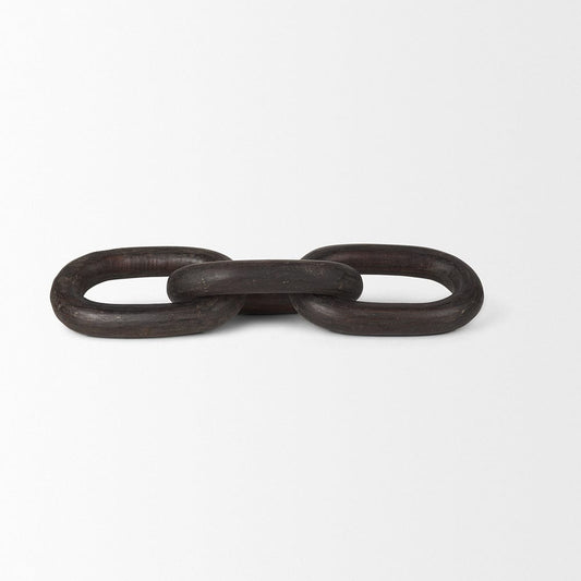 Mercana - Tayla Large Black-Brown Wood Chain Link - 70154 view 2