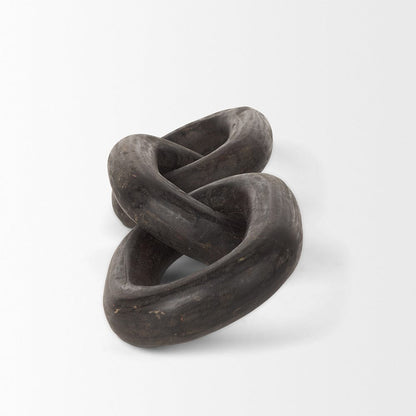 Mercana - Tayla Large Black-Brown Wood Chain Link - 70154 view 3