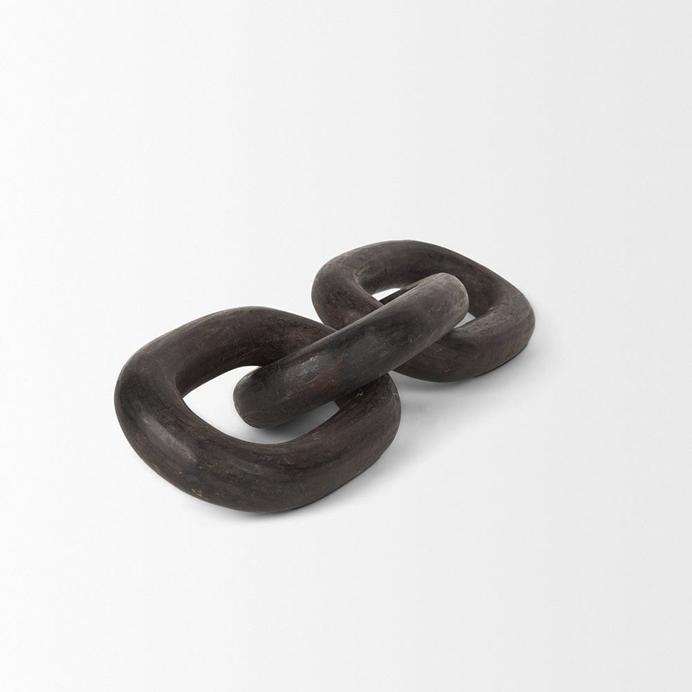 Mercana - Tayla Large Black-Brown Wood Chain Link - 70154 view 4