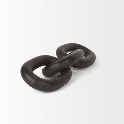 Mercana - Tayla Large Black-Brown Wood Chain Link - 70154 view 4