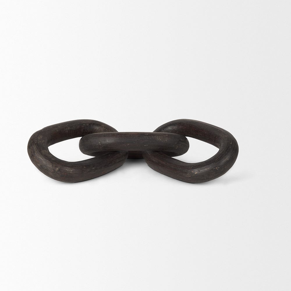 Mercana - Tayla Large Black-Brown Wood Chain Link - 70154 view 5