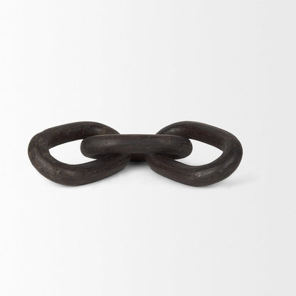 Mercana - Tayla Large Black-Brown Wood Chain Link - 70154 view 5