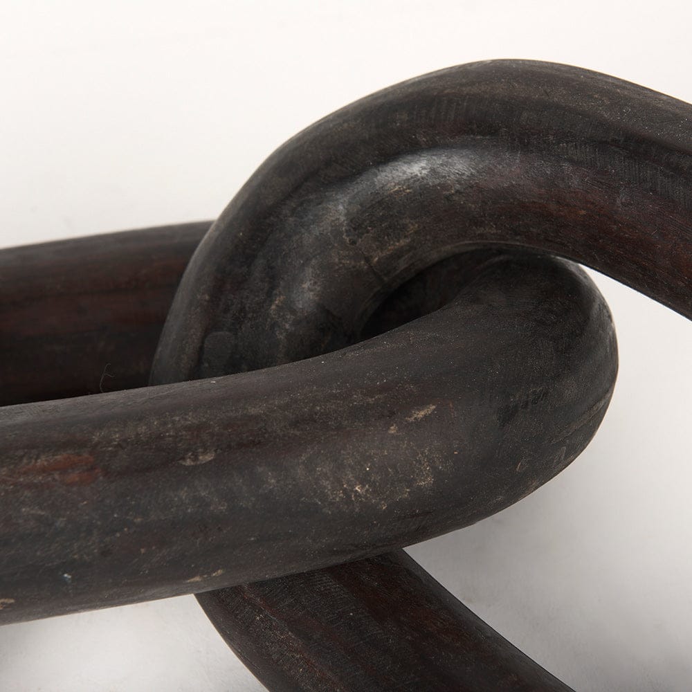 Mercana - Tayla Large Black-Brown Wood Chain Link - 70154 view 7