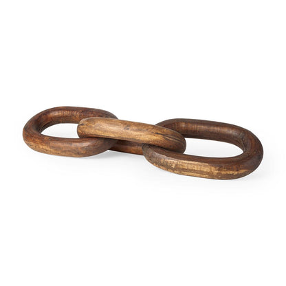 Mercana - Tayla Large Medium Brown Wood Chain Link - 70152 view 1