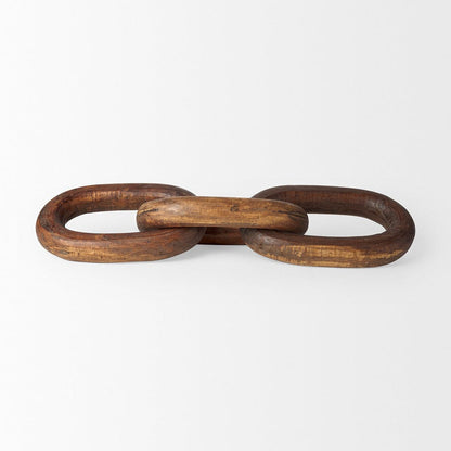 Mercana - Tayla Large Medium Brown Wood Chain Link - 70152 view 2
