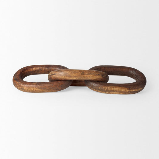 Mercana - Tayla Large Medium Brown Wood Chain Link - 70152 view 2