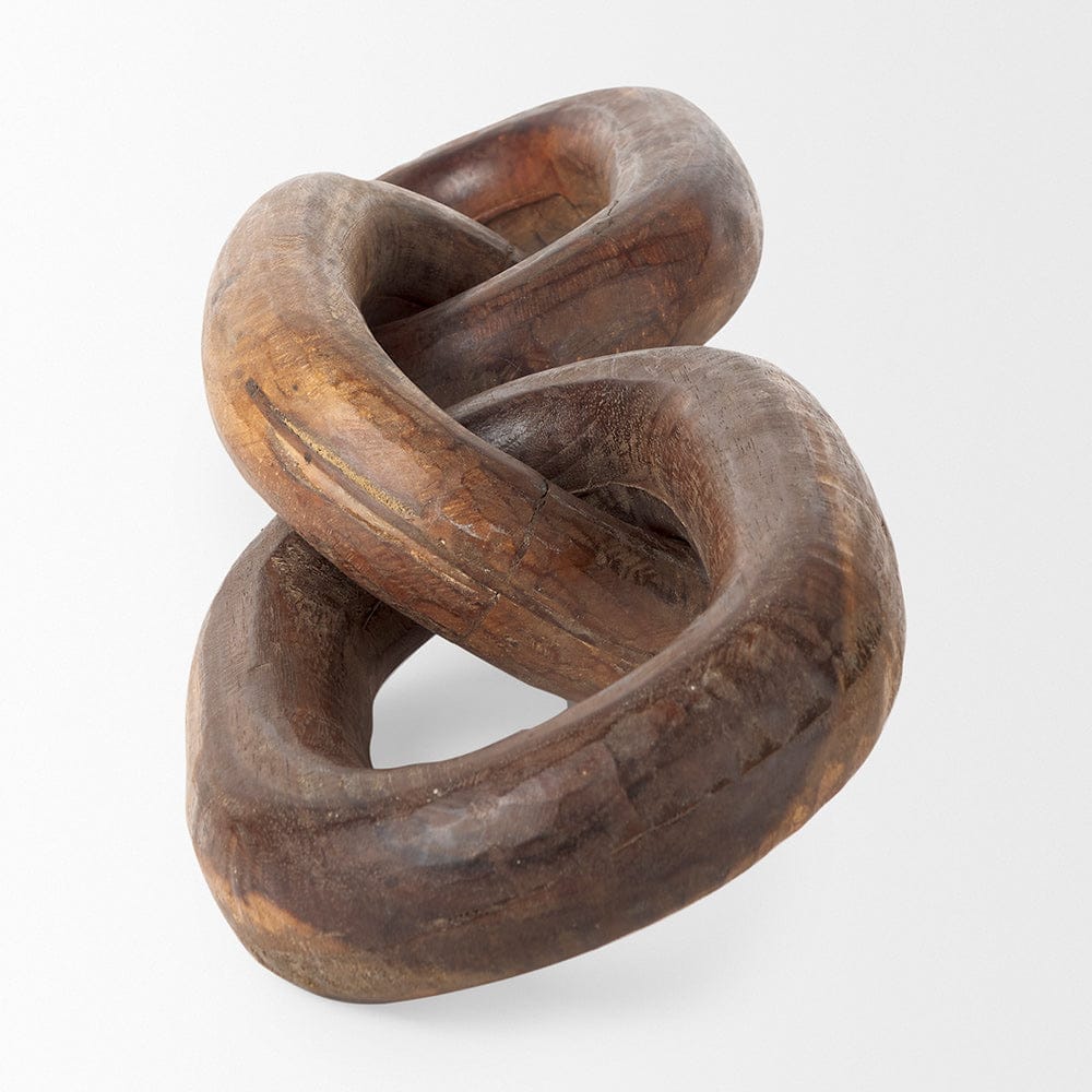 Mercana - Tayla Large Medium Brown Wood Chain Link - 70152 view 3
