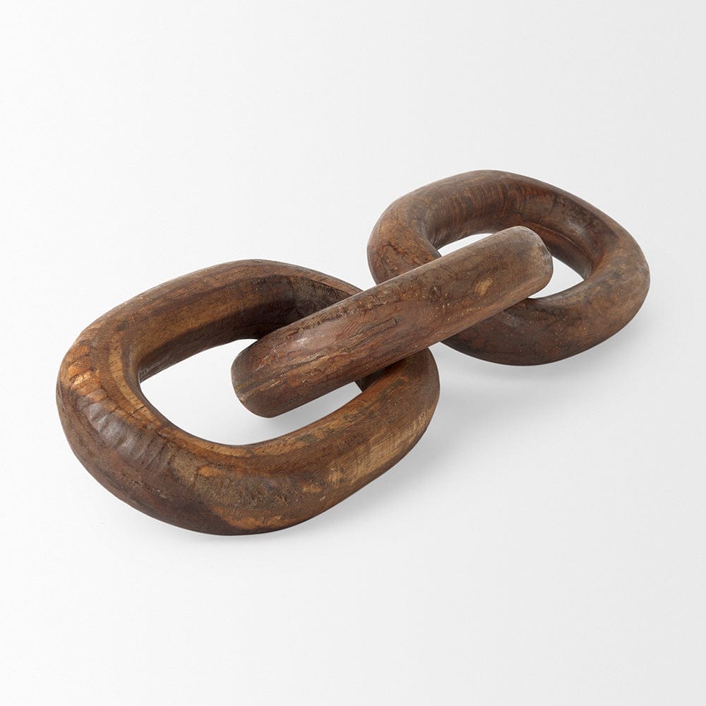 Mercana - Tayla Large Medium Brown Wood Chain Link - 70152 view 4