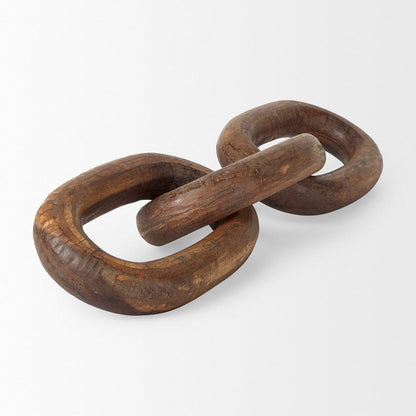 Mercana - Tayla Large Medium Brown Wood Chain Link - 70152 view 4
