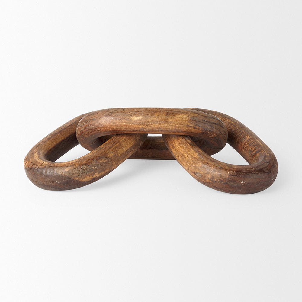 Mercana - Tayla Large Medium Brown Wood Chain Link - 70152 view 5