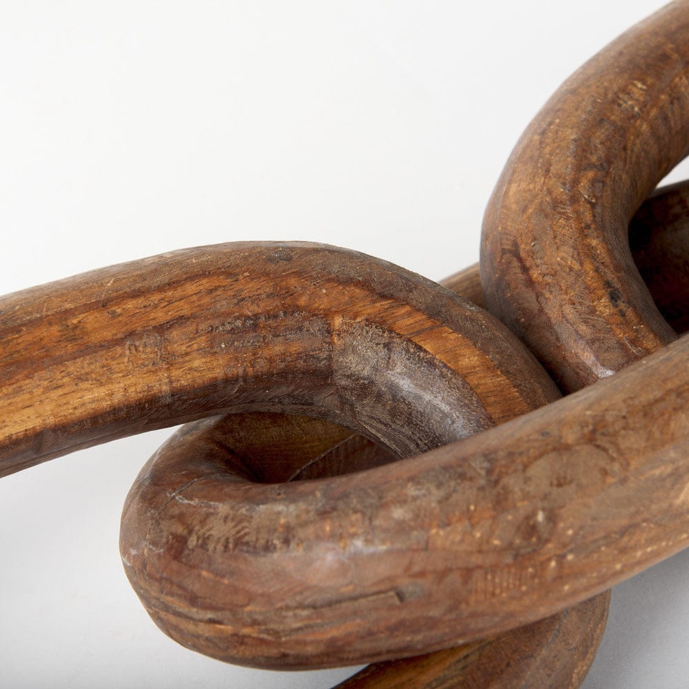 Mercana - Tayla Large Medium Brown Wood Chain Link - 70152 view 7