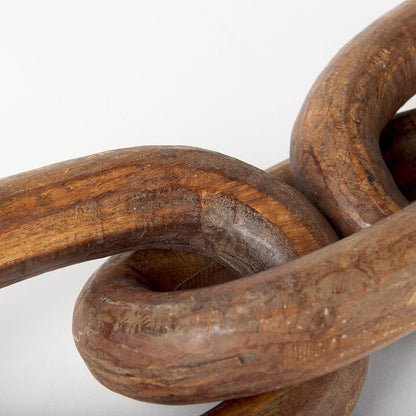 Mercana - Tayla Large Medium Brown Wood Chain Link - 70152 view 7