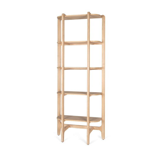 Mercana - Taylin Light Brown Solid Wood Open Bookshelf - 71003 view 1