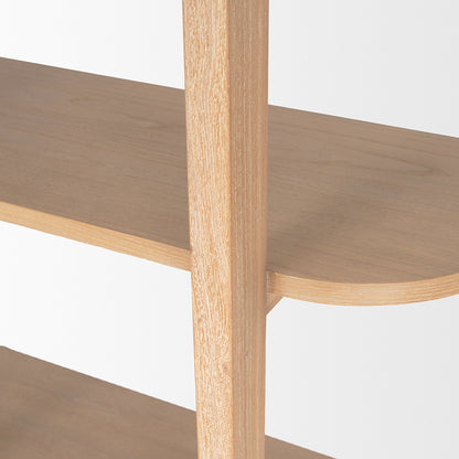 Mercana - Taylin Light Brown Solid Wood Open Bookshelf - 71003 view 8