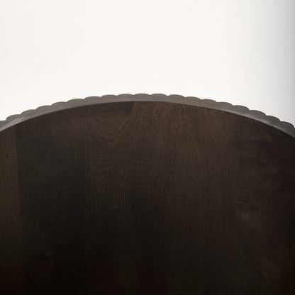 Mercana - Terra 18L x 18W x 22H Dark Brown Wood Fluted Round Side Table - 69881 view 6